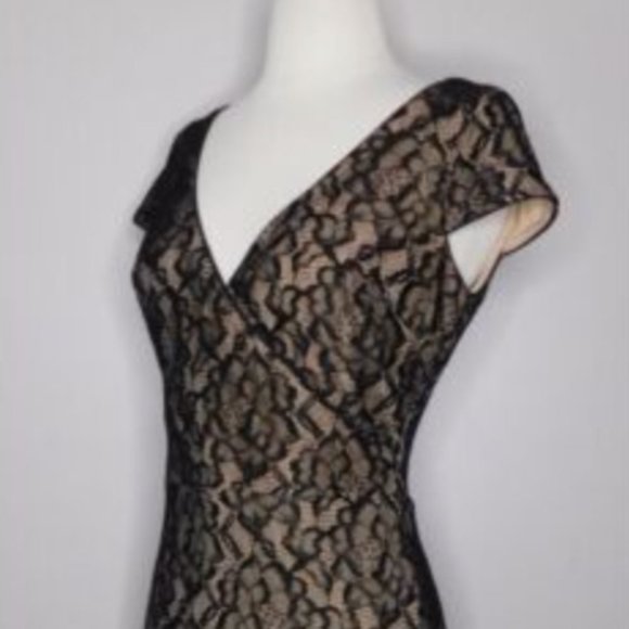 NWT Dress the Population Black Lace Faux Wrap, Medium - Picture 4 of 6